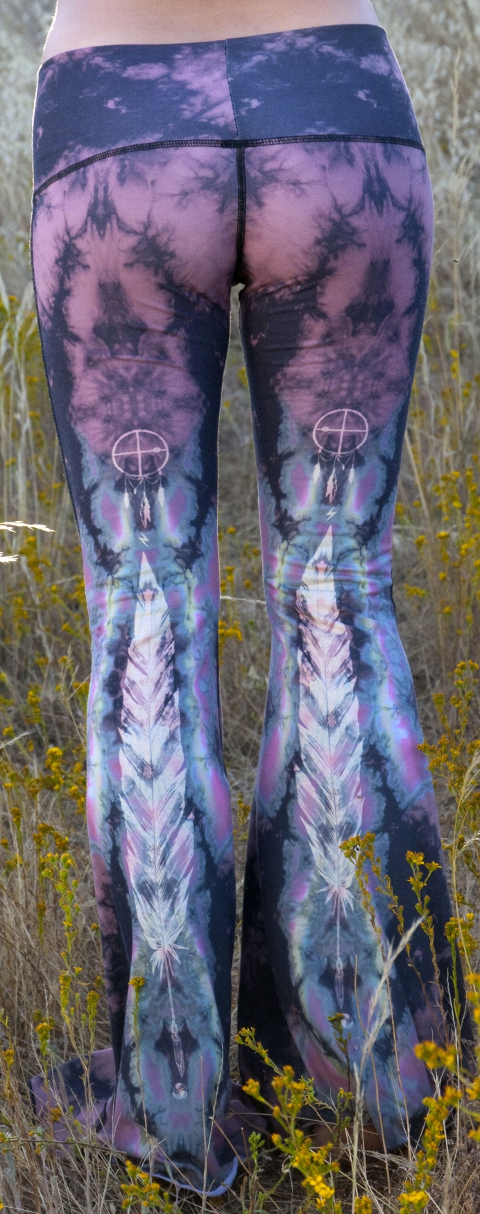 Eagle Feather Pink Hot Pant by teeki - womens yoga leggings bottoms