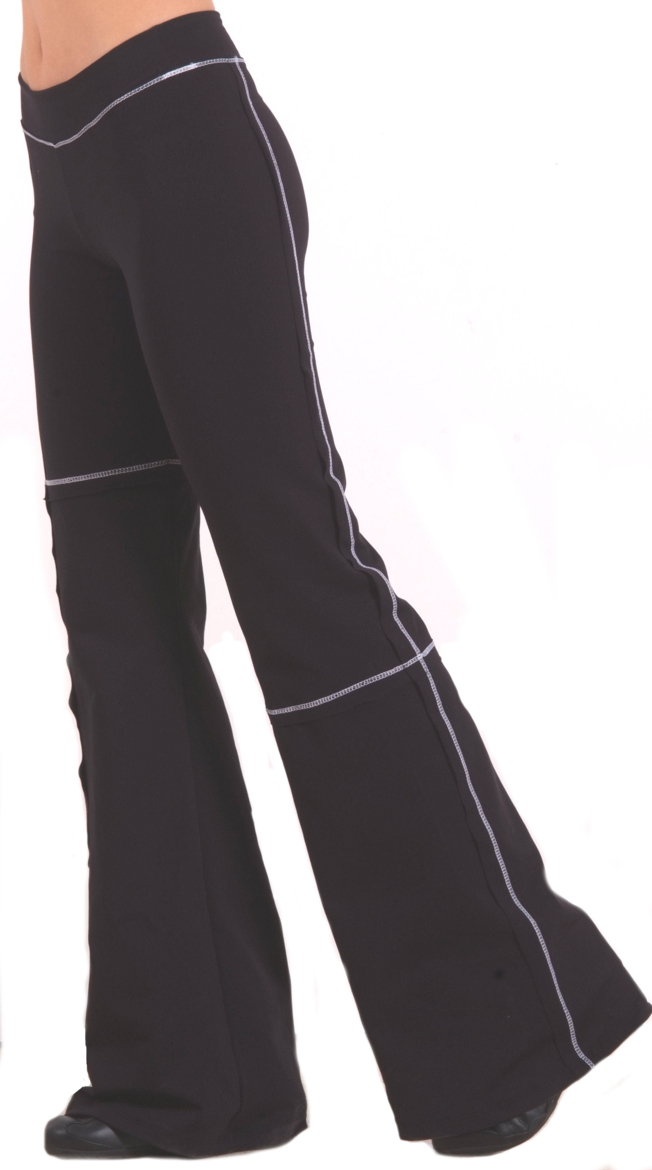 black carpenter pants white stitching